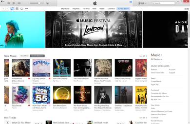 Captura de iTunes en la sección de "iTunes Store"